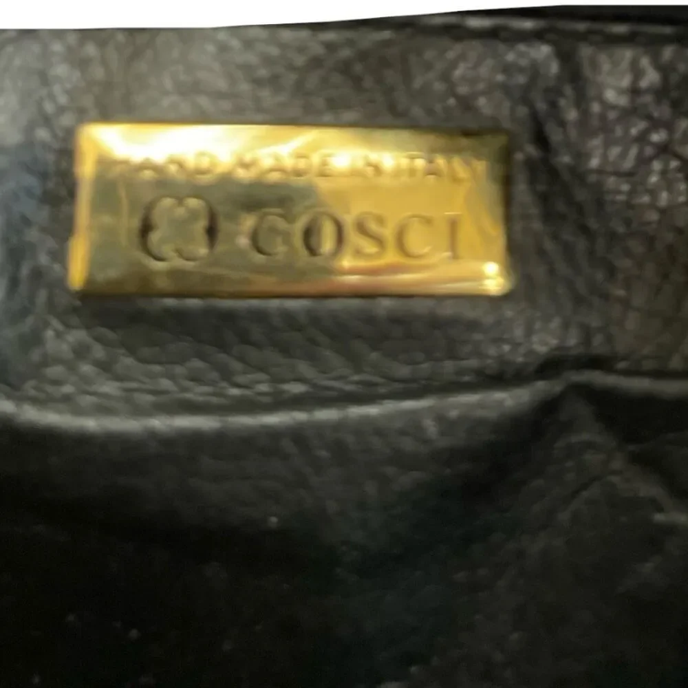 Cosci‎ Handmade In Italy Black Leather Shoulder Bag Quiet Luxury Capsule